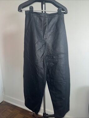 Women Black Faux Leather Pants - Classic Meg Fit